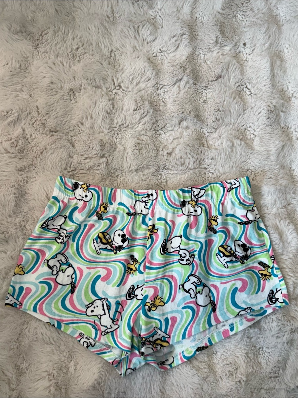 Snoopy Y2K Swirl Pajama Shorts